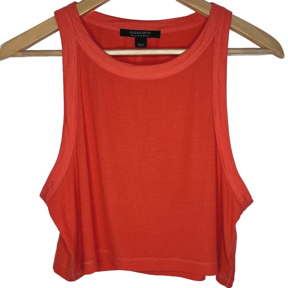 Poppy Pink Cropped Ribbed Tank Top - Picture 2 of 9